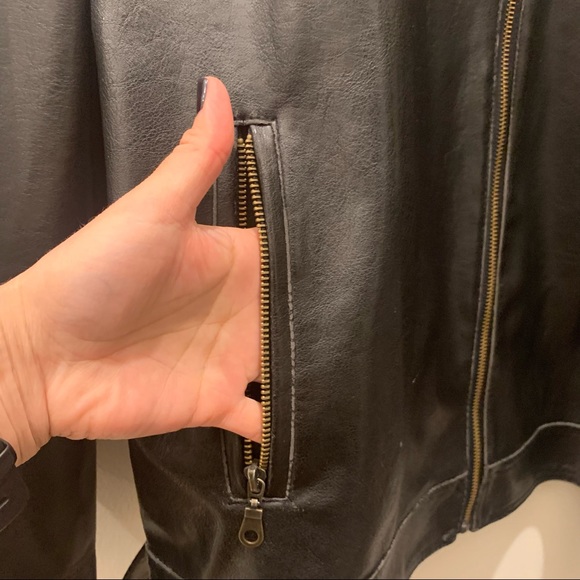 PX Black Jacket Size L Faux Leather pockets inside & Out - Picture 4 of 14